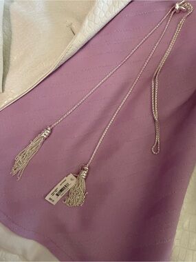 Kendra Scott Presleigh Tassel Necklace Adjustable Silver NWT